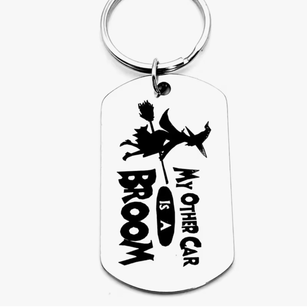 3/$25 My Other Car Is A Broom Witch Stainless Steel Keychain NEW